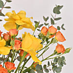 Yellow and Orange Roses Vase