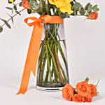 Yellow and Orange Roses Vase