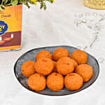 Sparks of Joy Diwali Flower Arrangement and Motichoor Laddoo