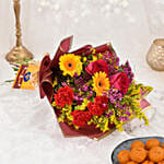 Sparks of Joy Diwali Flower Bouquet and Motichoor Laddoo