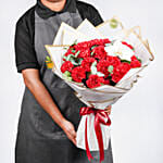 Lovely Red Carnation Bouquet