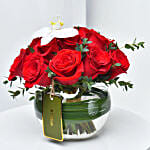 Love Roses in Glass Vase