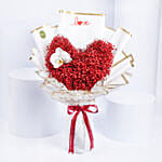 Red Baby Breath Heart Bouquet