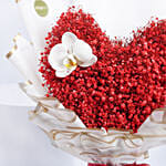 Red Baby Breath Heart Bouquet