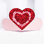 باقة ورد جوري بيبي روز أحمر ووردي في بوكس - قلب الحب