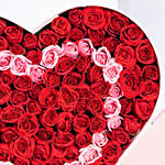 باقة ورد جوري بيبي روز أحمر ووردي في بوكس - قلب الحب