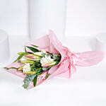 Mixed Roses & Lilies Hand Bouquet for Mothers Day