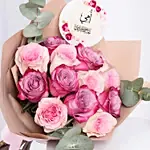 Moms Gentle Love Flowers Bouquet with Topper