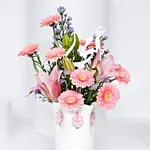 Pink Flowers Arrangements with Ommi Topper