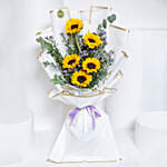 Sunflower Hand Bouquet with Ommi Topper