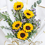 Sunflower Hand Bouquet with Ommi Topper