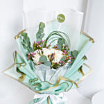 15 White Roses Hand Bouquet