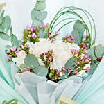 15 White Roses Hand Bouquet