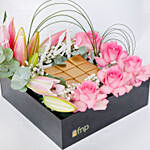 Flower & Chocolate Box Arrangement for Mom