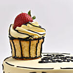 2D Cup Cake On Cake