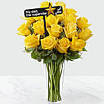 Vase Of Sunshine 12 Yellow Roses | Father's Day