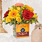 Sparks of Joy Deepavali Flower Arrangement and Nuts