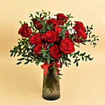 12 Red Roses in Premium Vase
