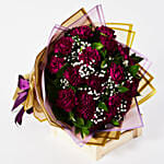 Alluring Purple Carnations Bouquet