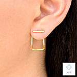 Beautiful Minimal Silver Earrings Rose Gold Color