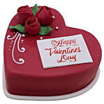 Beautiful Roses Bouquet With Heart Shape Cake