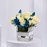 Beautiful White Roses Vase Arrangement
