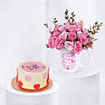 Best Mom in the World Arrangement With Mono Cake