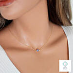 Evil Eye Silver Necklace Rose Gold Color