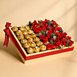 Exotic Roses And Chocolates Arrangement