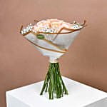 Fresh Peach Color 20 Roses Bouquet