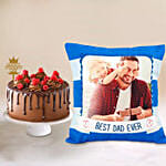 Happy Fathers Day Cake & Cushion Combo