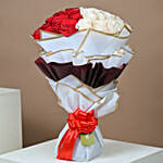Lovely Red & White Rose Bouquet