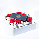 Luxury Musbah - White & Black - Medium Edition - Elegance Floral Box