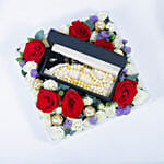 Luxury Musbah - White & Yellow - Large Edition - Elegance Floral Box