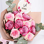 Moms Gentle Love Flowers Bouquet with Topper