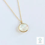 Mother of Pearl Silver Necklace Silver Color