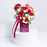 National Day Theme Baby Roses & Cookies Arrangement