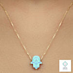 Opal Silver Necklace Rose Gold Color