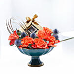 Orange Roses with Empire Chocolate Box