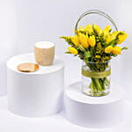 Otantik Home - Elegant Candle and Tulips Vase