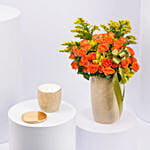 Otantik Home - Orange Roses Vase n Candle