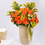 Otantik Home - Orange Roses Vase n Candle