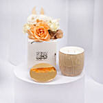 Otantik Home - Scented Candle with White and Oragne Roses