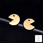 Pac Man Silver Earring Gold Color