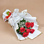 Passionate Love Roses and Chocolate Cake Surprise