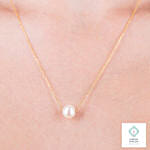 Pearl Silver Necklace Rose Gold Color