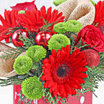 Personalised Santa's Wishes Floral Gift Vase