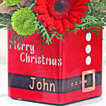 Personalised Santa's Wishes Floral Gift Vase