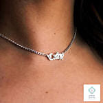 Personalized Designer Silver Necklace Rose Gold Color