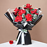 باقة ورود حمراء مميزة مع كيكة لذيذة 500 جرام